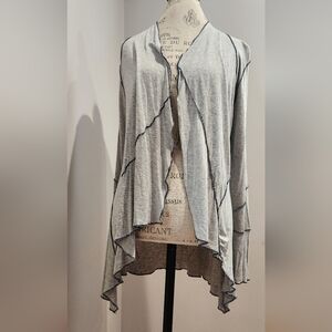 KENAR CASUAL Gray Women's biased Sweater With Contrast Blue Stiching In Size S